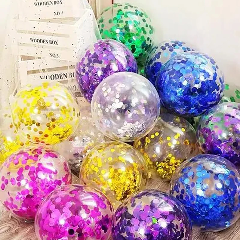 12 zoll Konfetti Latex Ballon Jahrestag Hochzeit Geburtstag Party Dekore Gold Konfetti Baby Shower Party Liefert Helium Ballon Image