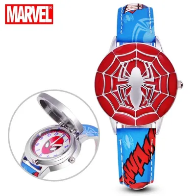 Spiderman Uhren Jungen Avenger Allianz Animation Cartoon Captain America Kinder Uhr Leder Studenten