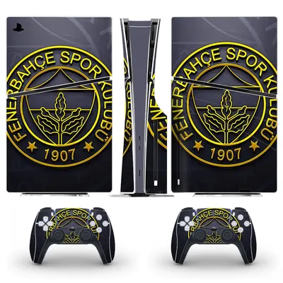 Fenerbahce Football PS5 Slim Disc Skin Aufkleber für Konsole und 2 Controller, Vinyl-Schutzhülle für Image