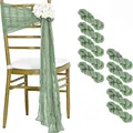 10 stücke Salbei grün Käsetuch Stuhl Schärpen Bogen entworfen Abdeckung Stuhl Schärpen für Hochzeits