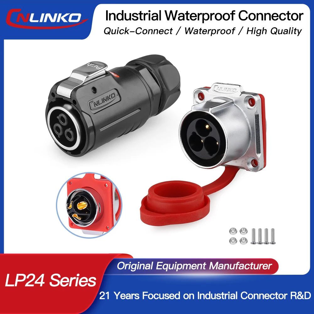 CNLINKO M24 IP68 Wasserdichter Luftfahrt-Stecker für Panelmontage, 3P, 4P, 10P, 12P, 19P, 24-polige Industrieanschlüsse für Stromsignalgeräte Image
