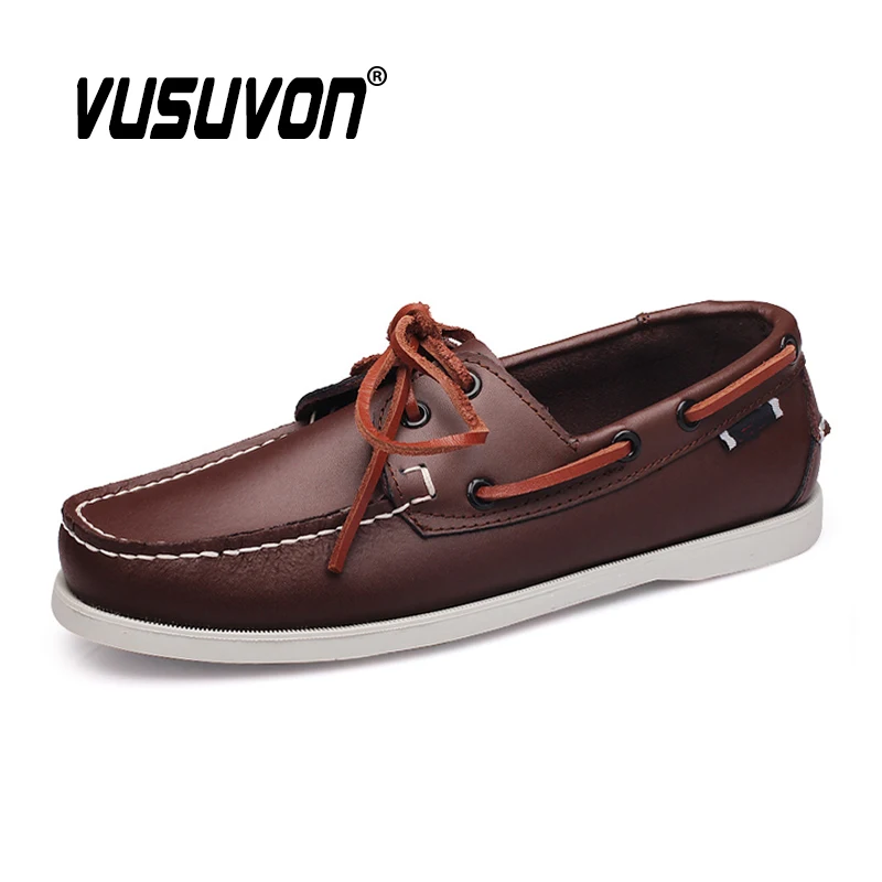 Große Größe Loafer Männer Schuhe Aus Echtem Leder Fahren Schuhe Retro Mode Wohnungen Docksides Boot Schuhe Klassische Männer Designer Schuh