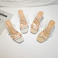 Sommer Frauen Pumps Sandalen PVC Gelee Hausschuhe offene Zehen High Heels Frauen transparente