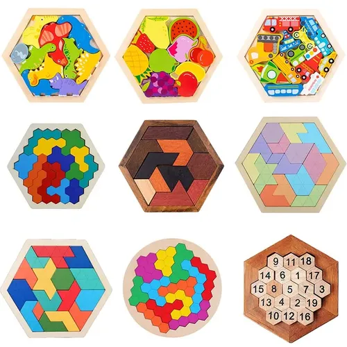 27 Stil Block Puzzle Tangram Puzzle Spielzeug Puzzle Board klassische Puzzle Kinder wachsen den