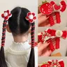 1PC New Cute Red Celebration High Elastic spirale Hair Rope Head Rope coda di cavallo anello per