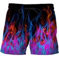 Pantaloni da spiaggia con grafica Flame da uomo Pantaloncini stampati in 3D ad asciugatura rapida Pantaloncini da uomo Pantaloni sportivi casual Bermuda Costume da bagno