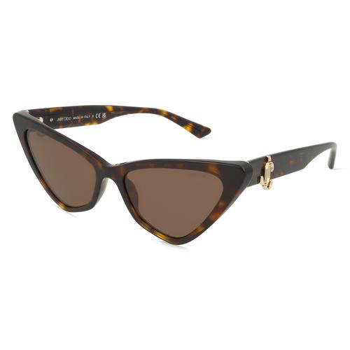 Jimmy Choo 0JC5008 Damen-Sonnenbrille Vollrand Cateye Acetat-Gestell, braun