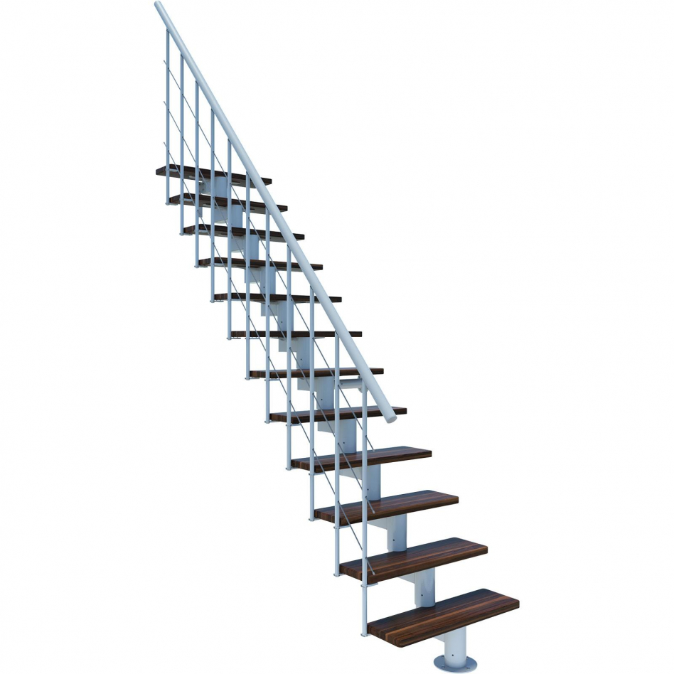 Minka Mittelholmtreppe Comfort Top weiß Raumspartreppe, Walnuss Image