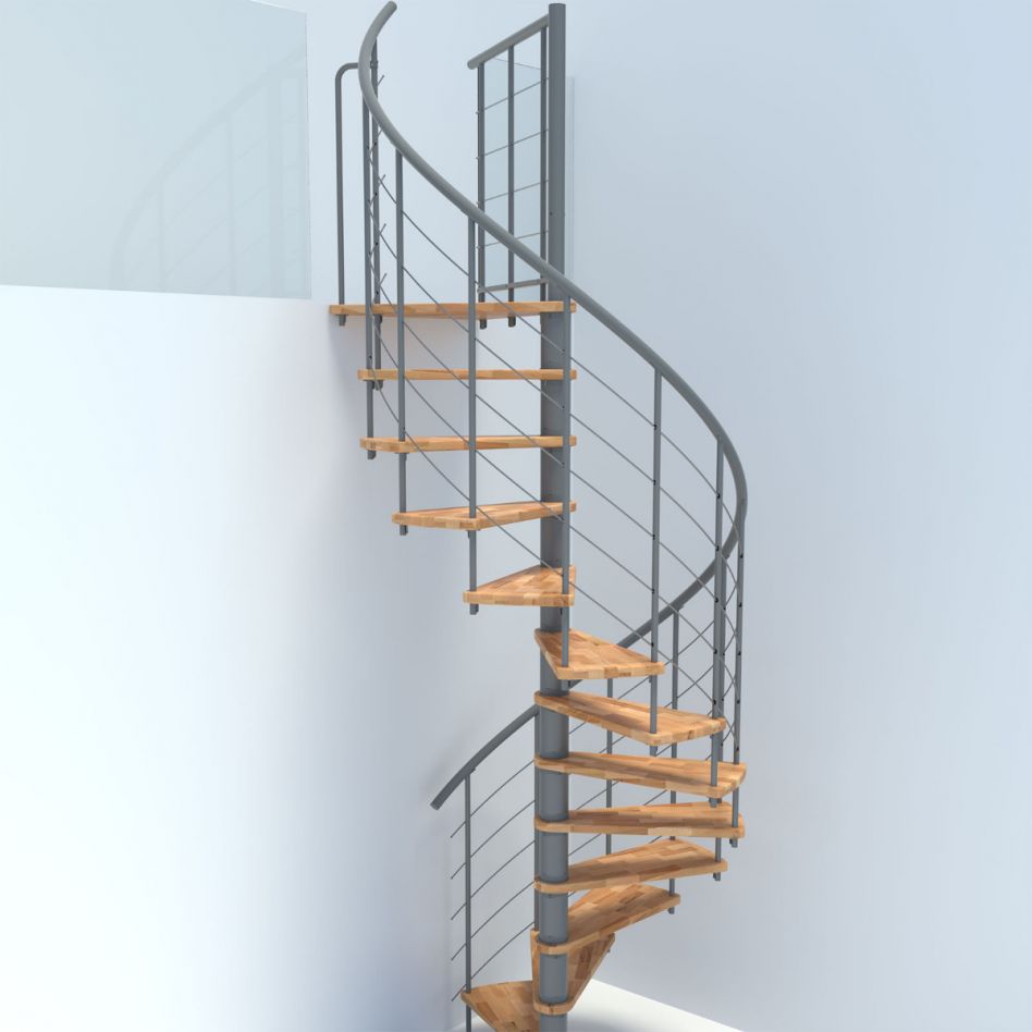 Minka Spindeltreppe Venezia Smart grau Wendeltreppe, 160 cm, Eiche Image