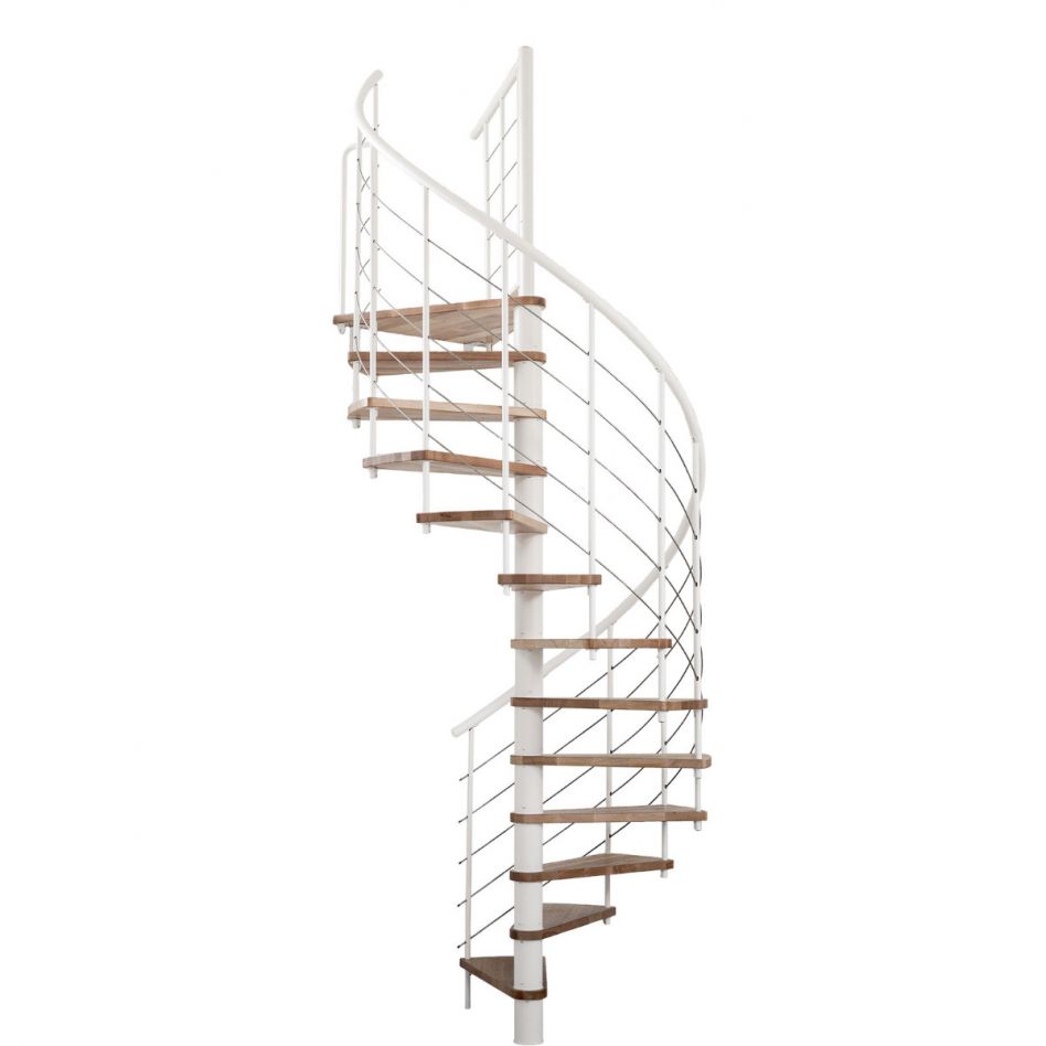Minka Spindeltreppe Venezia Smart weiß Wendeltreppe, 160 cm, Buche Image