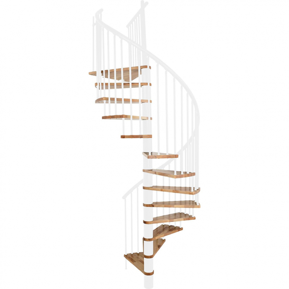 Minka Spindeltreppe Spiral Effect weiß Wendeltreppe, 120 cm, Buche Image