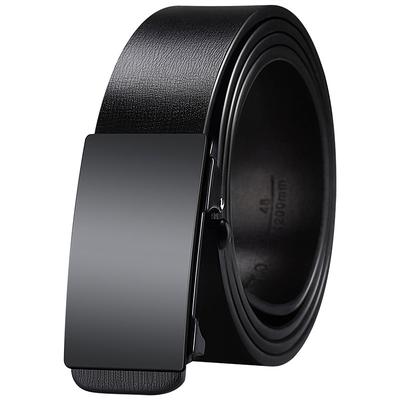 Automatic buckle belt men's leather two-layer cowhide toothless belt men's business casual men's middle-aged and young belt