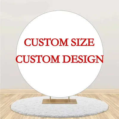 Personalized Custom Round Backdrop Cover Circle Elastic Photography background for Birthday Party