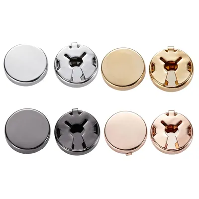 1 Pair Brass Round Cuff Button Cover Cuff Links for Wedding Formal Shirt Men's Formal Button Covers