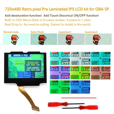 New V4 Drop In GBA SP 3.0" 3 inch Original Size IPS Backlight LCD screen display kit For Gameboy