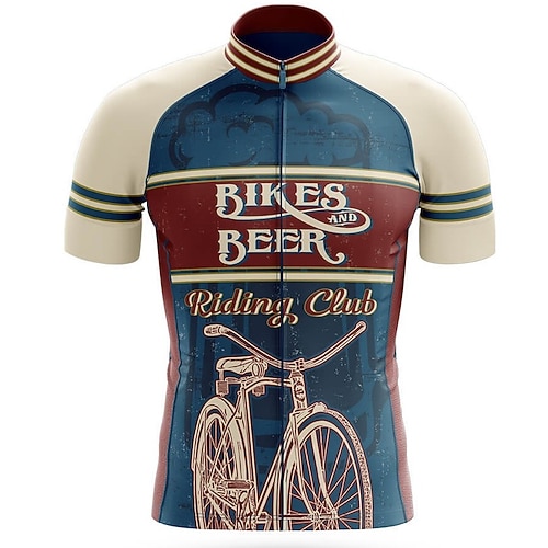 Herren Radtrikot Grafik Lustig Kurzarm Fahhrad Trikot Oberteil mit 3 Gesäßtaschen Mountainbike MTB Straßenradsport Schnelltrocknend Reflektierende Streifen Rückentasche Feuchtigkeitsableitend Sport Image