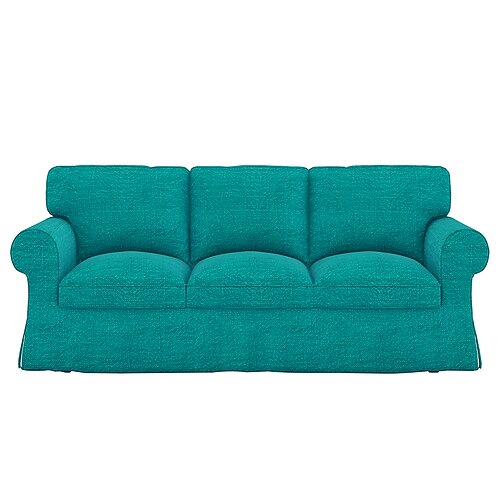 3-Sitzer Sofabezug 20% Leinen atmungsaktiv einfarbig gepolsterte Baumwoll- und Leinenbezüge Image