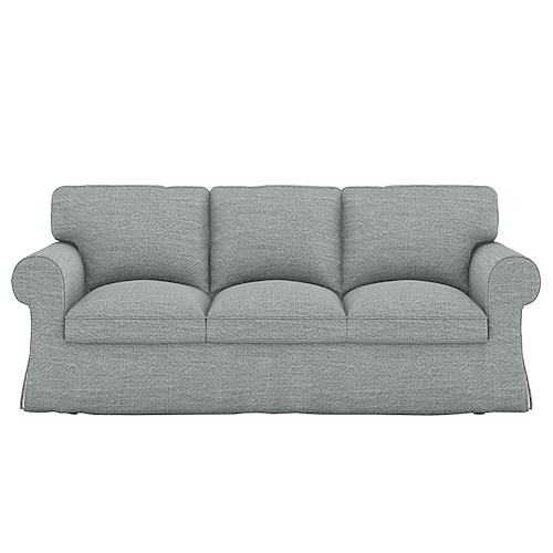 3-Sitzer Sofabezug 20% Leinen atmungsaktiv einfarbig gepolsterte Baumwoll- und Leinenbezüge Image