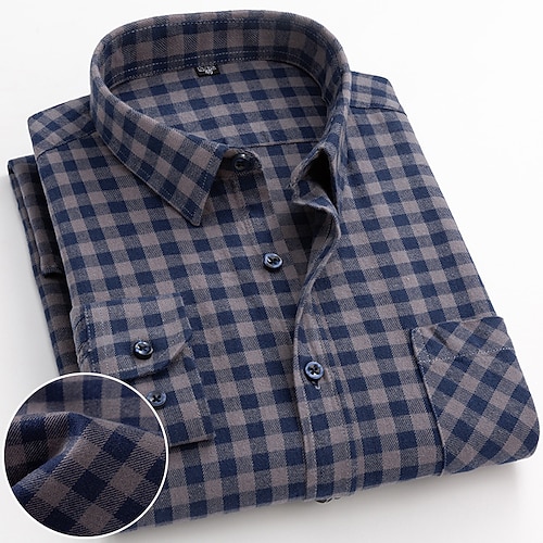 Herren Oberhemd Streifen und Plaid Hochzeit Büro Karriere Hellrosa Dunkelrot Gelb Hellgrün Umlegekragen Ganzjährig Bekleidung Image