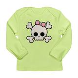 CafePress - Cute Skull Girl Long Sleeve Infant T Shirt - Long Sleeve Infant T-Shirt
