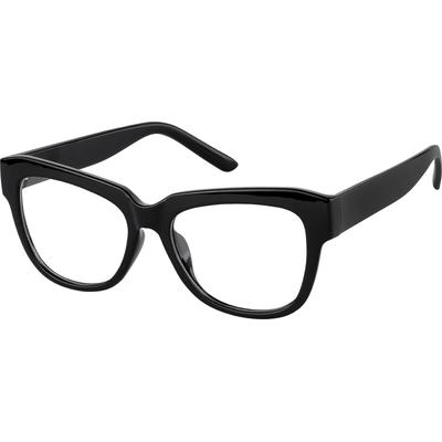 Zenni Women's Square Prescription Glasses Black Tortoiseshell Plastic Full Rim Frame