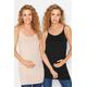 2 Pack Tall Maternity Black & Nude Cami Vest Tops 16 Lts | Tall Women's Maternity Tops