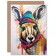 Winter Wallaby Hat Scarf for Child Children Kids Birthday Blank Greeting Card
