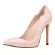 SSWERWEQ High Heels Women High Heel Shoes Basic Model Pumps Lady Pointed Toe Wedding Shoes Pink Red Pumps Handmade Sheepskin Shoes (Color : Pink, Size : 6.5)