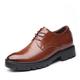 YYUFTTG Mens Leather Shoes Brown Height Increase Elevator Shoes Men Basic Dress Shoes Cow Split Leather Office Formal Shoes Male Derby Shoes (Color : Brown, Size : 6)