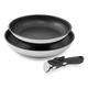 Kopf Pro Click Pan Set of 3 Induction Cookers with Removable Handle and Frying Pan 24 cm / 28 cm Stainless Steel with ILAG Ultimate Anthracite Coating