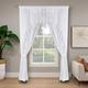 Regal Home Collections Cascade Curtains 5-Piece Window Curtain Set - 50-Inch W x 84-Inch L Panels with Attached Valance and 2 Tiebacks - White Curtains (Cascade White)