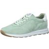 Sneaker TAMARIS, Damen, Gr. 36, grün (mint, weiß), Ziegenveloursleder, Glattleder, unifarben mit Farbeinsatz, sportlich, Schuhe Sneaker, mit Wechselfußbett, Freizeitschuh, Halbschuh, Schnürschuh