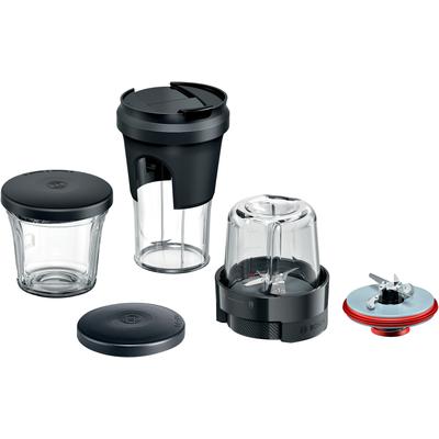 BOSCH Zerkleinereraufsatz "MUZS68TM TastyMoment 5-in-1 Multi-Zerkleinerer-Set" Küchenmaschinen-Aufsätze schwarz (anthrazit / transparent)