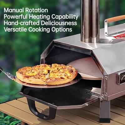 12 in. Portable Wood Fired Outdoor Pizza Oven with Timer and Carry Bag