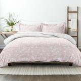 3pc King/Cal King Reversible Comforter Set Pressed Flowers Pink