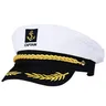 Chapeau de capitaine de Yacht réglable à rabat blanc chapeau de marin de la Marine de Yacht