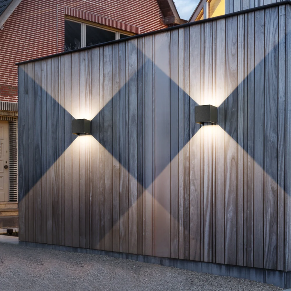 Moderne einfache LED-Wandleuchte für den Außenbereich, wasserdicht, IP 65, oberflächenmontierte LED-Wandleuchte nach oben und unten, Veranda, Garten, 6 W, AC85–265 V