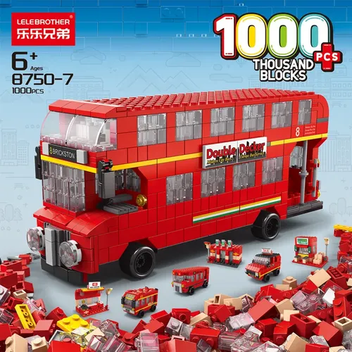 Blocx Spielzeug 6 in 1 Stadt London Bus Bausteine Set Doppeldecker London Reisebus bestes Geschenk