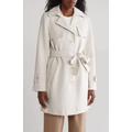 Contrast Button Trench Coat - White - Sam Edelman Coats