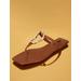 Women's Kima Flat Sandal in Cognac / 7.5 | BCBGMAXAZRIA