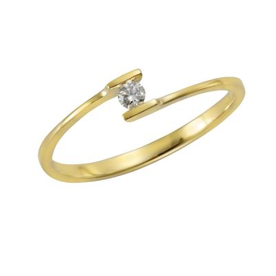 Fingerring OROLINO "Gold 585 mit Brillant 0,06ct." Gr. 18, gelb (gelb, weiß), Fingerringe, Damen, 056 (17,8), 0,06 ct SI