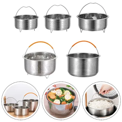 Stainless Steel Steamer Basket In Stant Pot Accessories For Instant Cooker With Silicone Handle