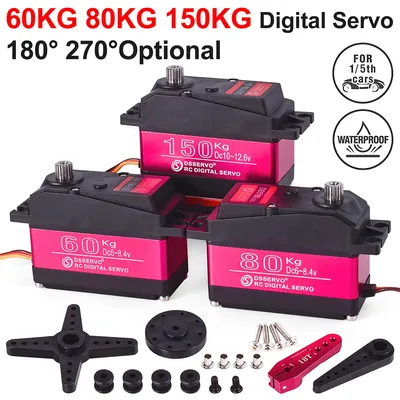 RC Steering Servo High Torque Servo Waterproof 60Kg 80Kg 150Kg 1/5 1/6 servo HV Metal Digital for
