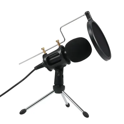 Professional Condenser Microphone MikrofonStudio Recording Mic Microphones with Mini MIC Stand for