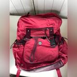 Lululemon Athletica Bags | Lululemon Wanderlust Rucksack Backpack Bag Carry All Cinch Canvas Leather | Color: Red | Size: Os