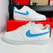 Nike Shoes | 8 W Nike Court Vision Lo Nn White University Blue Women Casual Shoes Dh3158-107 | Color: Blue/White | Size: 8