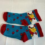 Disney Accessories | Disney Winnie The Pooh Socks 6” Toe To Heel | Color: Blue/Red | Size: Osg