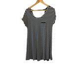 American Eagle Outfitters Dresses | American Eagle Black & White Stripe Scoop Neck Short Sleeve Lightweight Dress Xs | Color: Black | Size: Xs