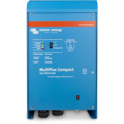 Wechselrichter VICTRON ENERGY "»Inverter / Charger Victron MultiPlus C 24/1600/40-16«", blau, B:21,4cm H:11cm L:37,5cm, Aluminium, Wandler, 1600W - 24V DC zu 230V AC / 50Hz (Inverter)