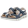 Sandale RIEKER SPORT "Outdoorsandale", Damen, Gr. 38, blau (blau, creme), Lederimitat, Textil, sportlich, Schuhe, Sommerschuh, Sandalette, Plateauabsatz, mit Klettverschlüssen